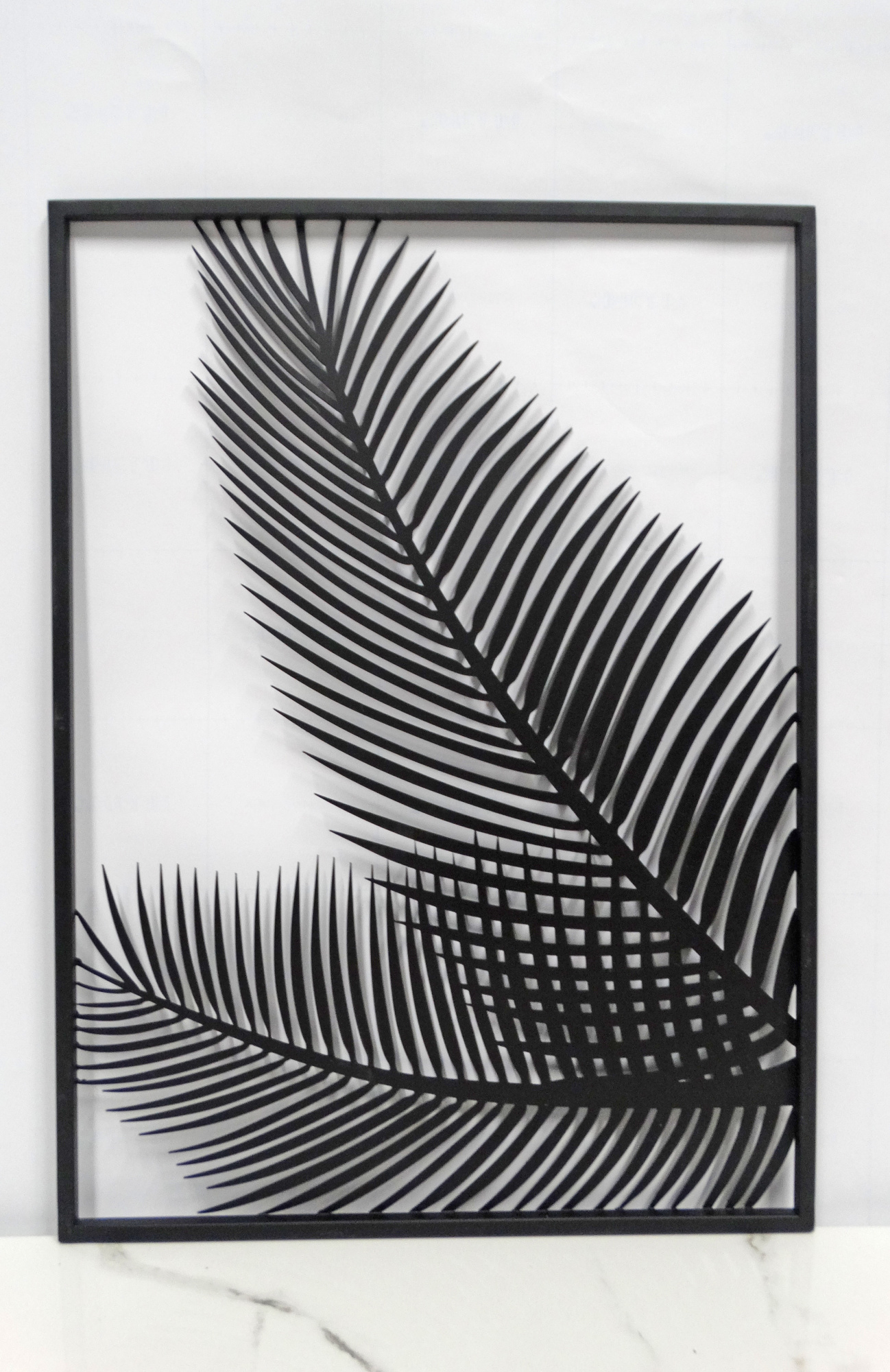 Quadro Metal Folhagem Pronta Entrega Decoração de Parede Design Moderno Folha Originalidade Arte de Alta Qualidade Arte Contemporânea Elegância Durabilidade Quadros Decorativos para Sala Quarto Escritório Moderno